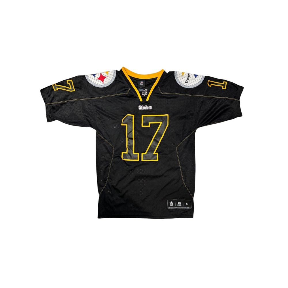 Mike Wallace Pittsburgh Steelers 17 NFL Team Apparel Jersey Black Mens Small